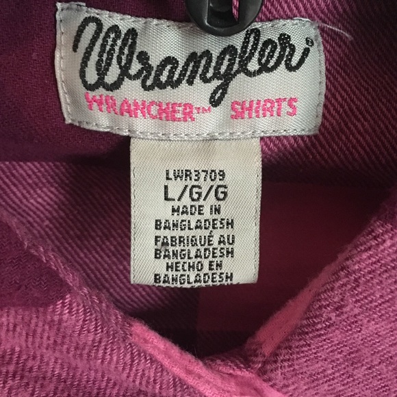 Wrangler-Rancher Button Down Plaid Shirt - Picture 3 of 4